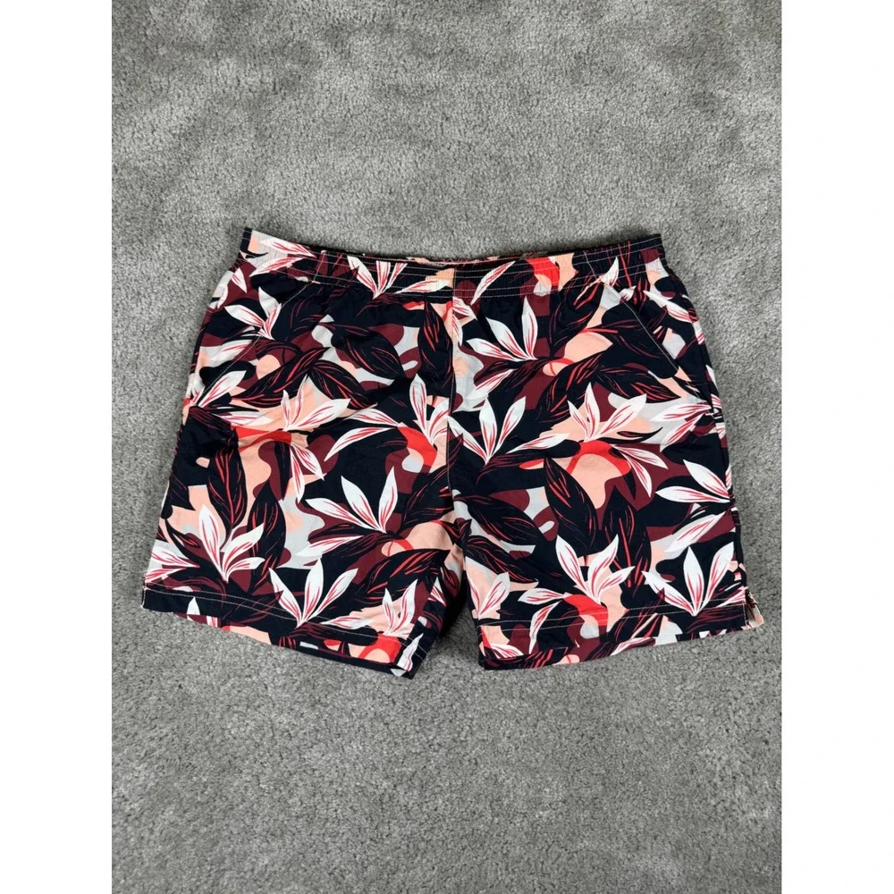 Columbia PFG Backcast III Floral Water Shorts Mens Large Red Black XG8119